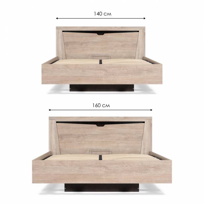 Кровать Магантия 160х200 с ПМ парящая дуб баррик