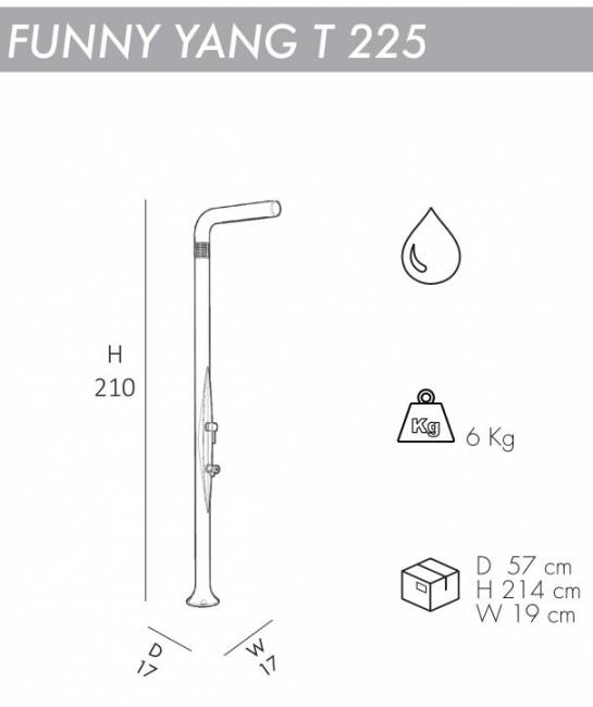 Душ уличный Funny Yang T 225 белый 170х170х2100 мм Душ уличный Funny Yang T 225 белый 170х170х2100 мм