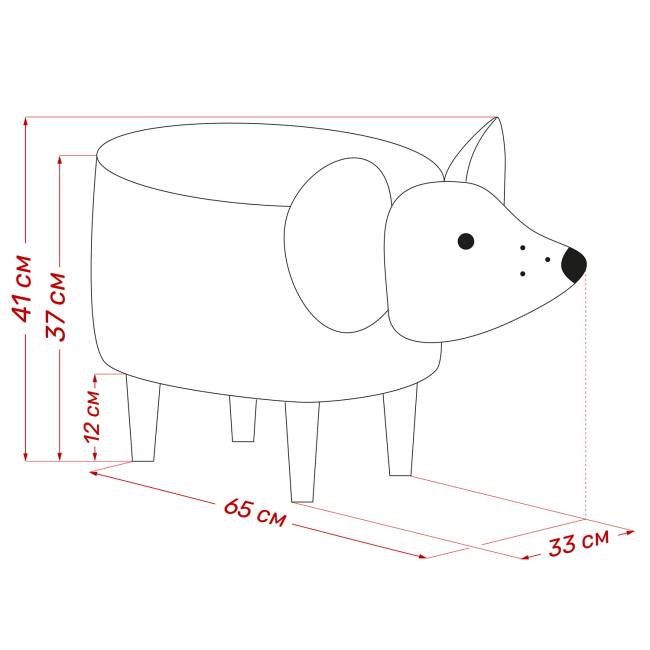 Пуф Leset Mouse COMBI V32 серый, компаньон V01 белый Бук