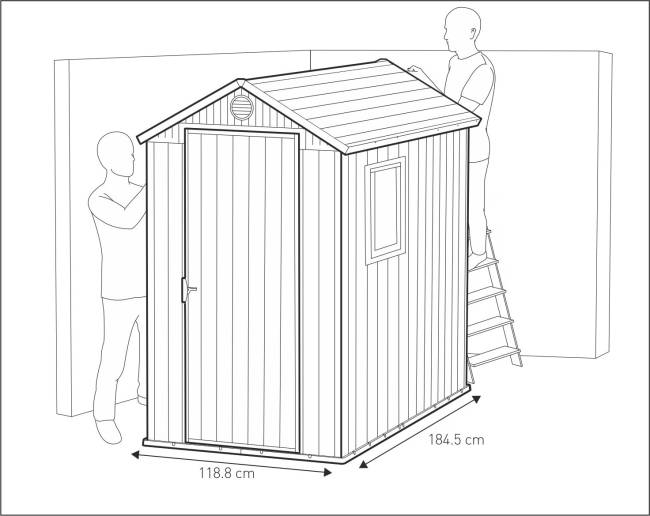 Сарай "Дарвин 4х6" (размеры 118 х 184 см), серый Сарай "Дарвин 4х6" (размеры 118 х 184 см), серый