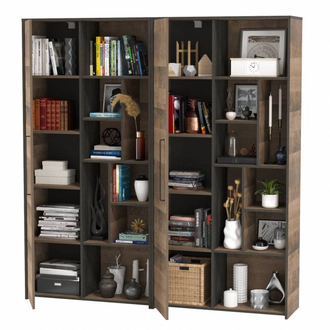 Два шкафа-стеллажа для гостиной Трувор цвет дуб гранж песочный/интра