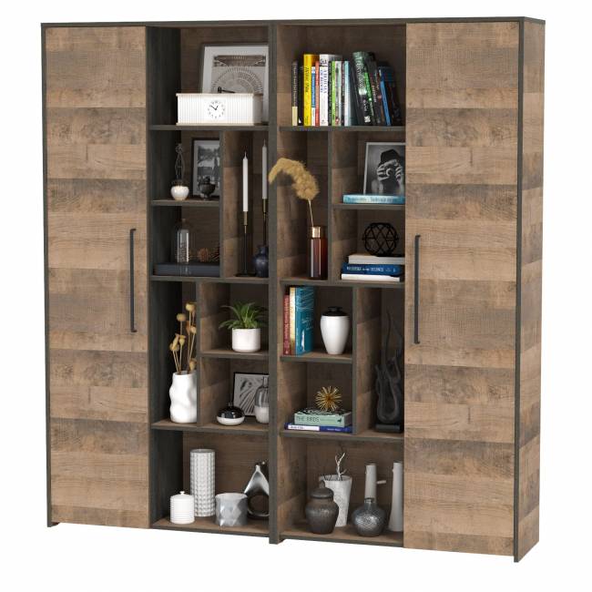 Два шкафа-стеллажа для гостиной Трувор цвет дуб гранж песочный/интра