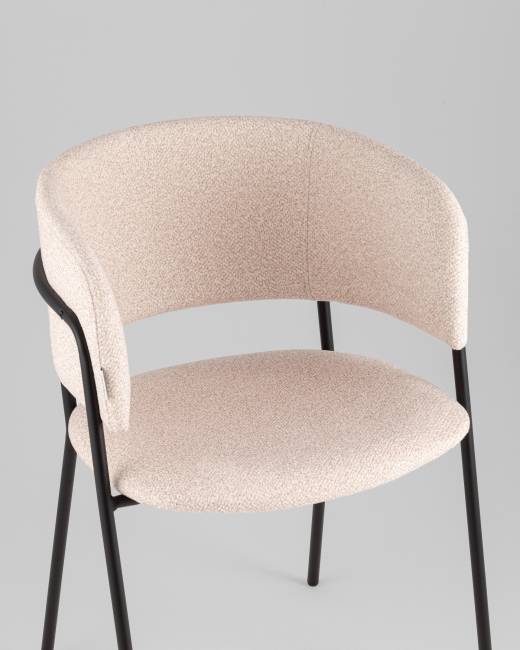 Кресло Нэлли New буклированный велюр бежевый