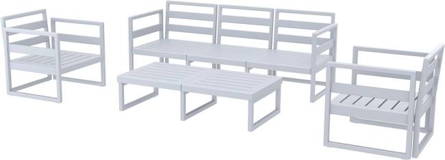 Комплект пластиковой мебели Mykonos XL серебристый, светло-коричневый