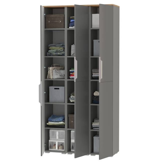 Набор из трёх шкаф-пеналов Октава цвет серый графит/дуб крафт золотой Набор из трёх шкаф-пеналов Октава цвет серый графит/дуб крафт золотой