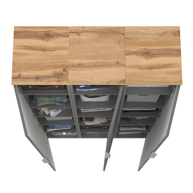 Набор из трёх шкаф-пеналов Октава цвет серый графит/дуб крафт золотой Набор из трёх шкаф-пеналов Октава цвет серый графит/дуб крафт золотой
