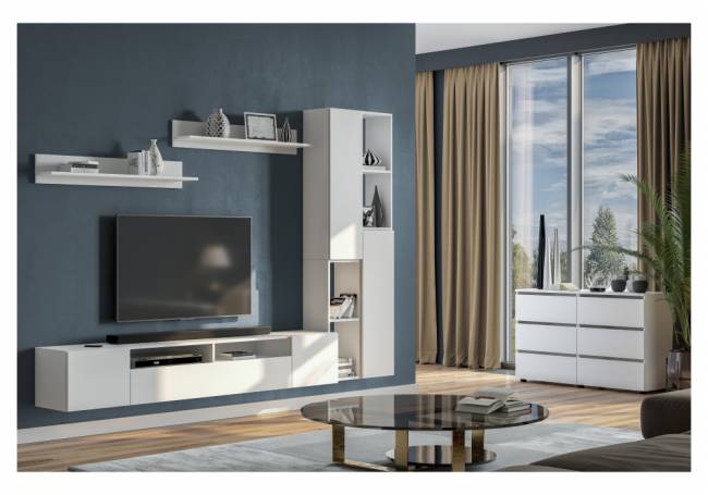 Комод Валенсия белый текстурный Комод Валенсия белый текстурный