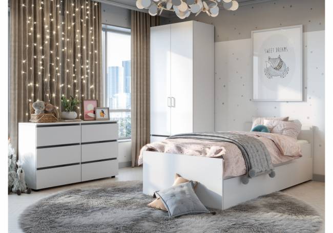 Комод Валенсия белый текстурный Комод Валенсия белый текстурный