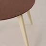 Стол обеденный круглый Сканди К90, слоновая кость/орех