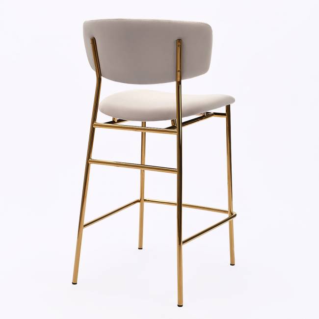 Дизайнерский полубарный стул Marko латте, основание золото Дизайнерский полубарный стул Marko латте, основание золото