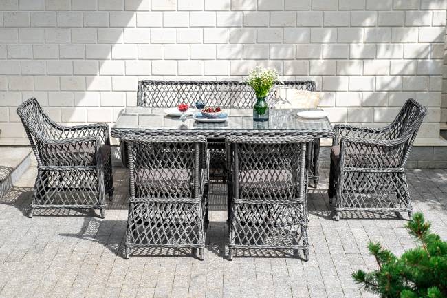 "Латте" диван двухместный из искусственного ротанга, цвет графит "Латте" диван двухместный из искусственного ротанга, цвет графит