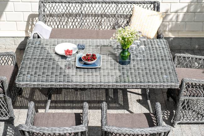 "Латте" диван двухместный из искусственного ротанга, цвет графит "Латте" диван двухместный из искусственного ротанга, цвет графит