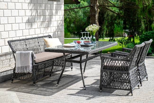 "Латте" диван двухместный из искусственного ротанга, цвет графит "Латте" диван двухместный из искусственного ротанга, цвет графит