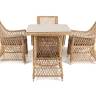 "Айриш" обеденная группа плетеная на 4 персоны, цвет соломенный