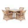 "Айриш" обеденная группа плетеная на 4 персоны, цвет соломенный
