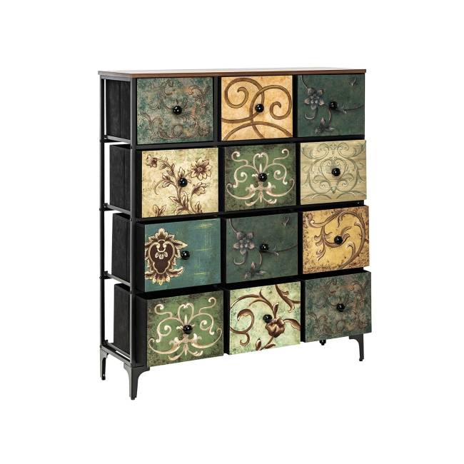Комод Leset Лунет 12 ящ. Чёрный Мульти зеленый Комод Leset Лунет 12 ящ. Чёрный Мульти зеленый