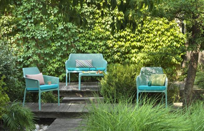 Диван пластиковый Net Bench ментоловый 1160х700х860 мм Диван пластиковый Net Bench ментоловый 1160х700х860 мм