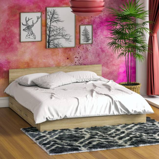 Кровать с ящиками Стандарт 1800 цвет дуб сонома