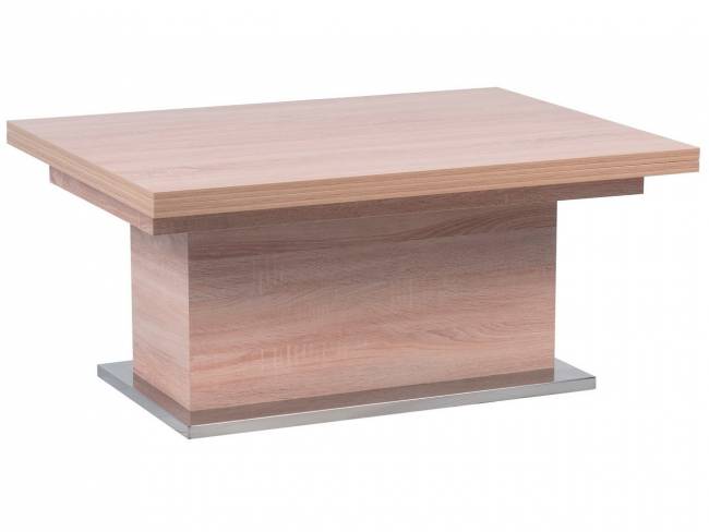 Стол-трансформер Левмар Slide D89/S95 сонома/ опоры сатинированная сталь Стол-трансформер Левмар Slide D89/S95 сонома/ опоры сатинированная сталь