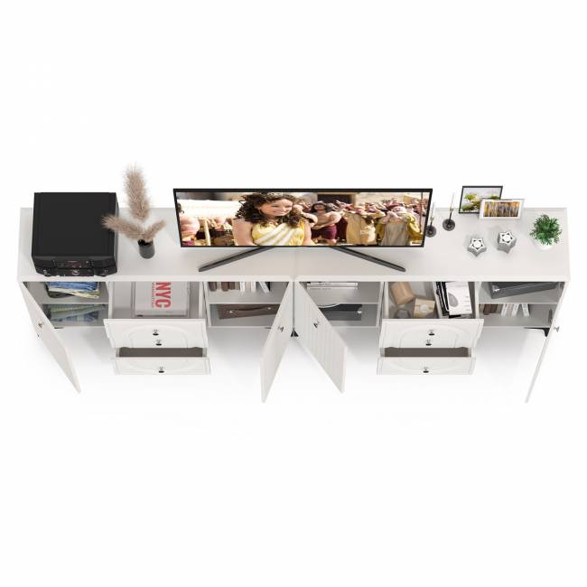 Два Комода Валенсия можно использовать как ТВ-тумбу цвет белый шагрень Два Комода Валенсия можно использовать как ТВ-тумбу цвет белый шагрень