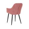 Стул с подлокотниками Leset Слим, каркас Черный, велюр Персиковый Персиковый Черный
