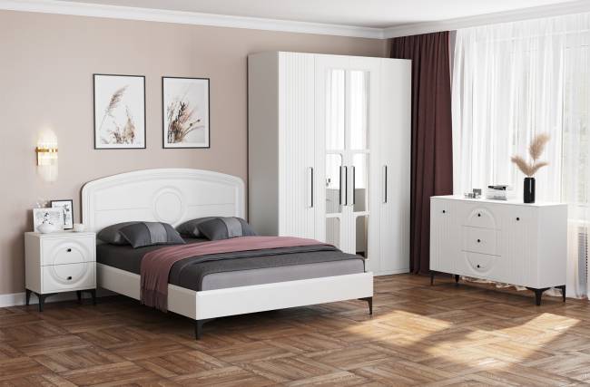 Валенсия Спальня № 31 цвет белый шагрень Валенсия Спальня № 31 цвет белый шагрень