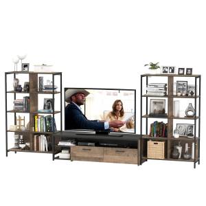 Два стеллажа 13.151.02 в гостиную Трувор и ТВ-тумба цвет дуб гранж песочный/интра