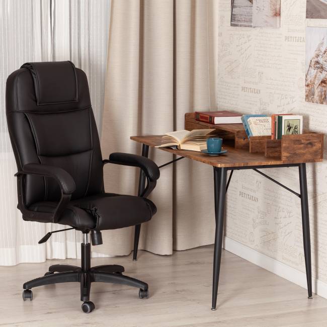 Кресло BERGAMO (22) кож/зам, черный, 36-6 черный кож/зам