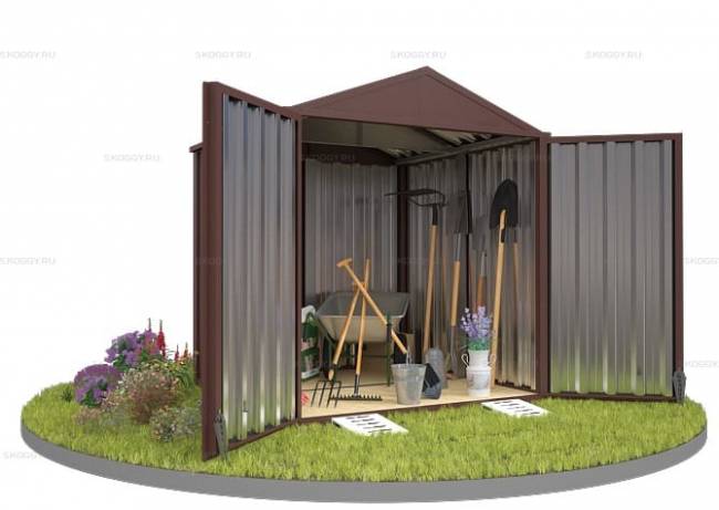 Хозблок SKOGGY секционный с двускатной крышей 2 х 2 м, шоколадный Хозблок SKOGGY секционный с двускатной крышей 2 х 2 м, шоколадный