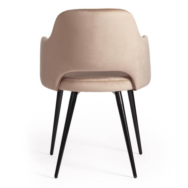 Кресло Valkyria/Валькириа (мод. 711) ткань/металл, 55х55х80см, бежевый бархат 5/черный (Комплект из 4 шт.) бежевый ткань/металл