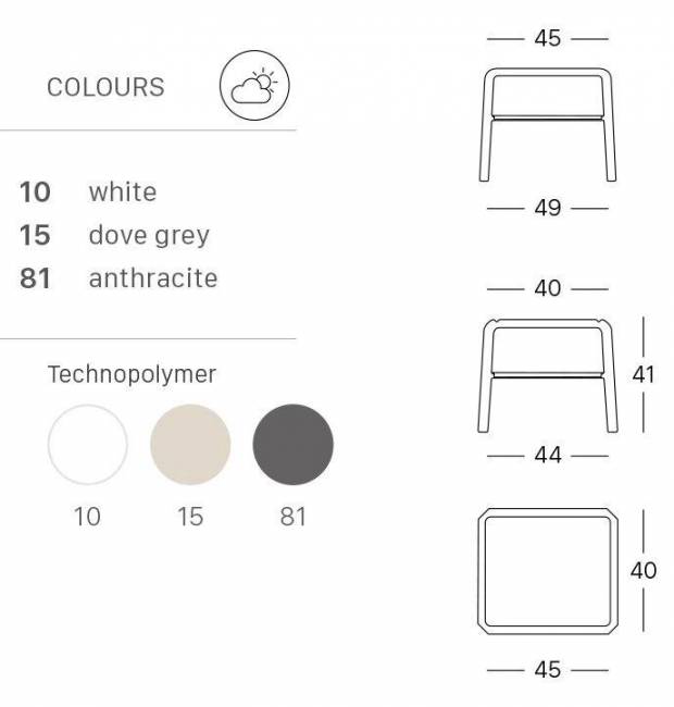 Столик пластиковый для шезлонга Vela Side Table тортора 490х440х410 мм Столик пластиковый для шезлонга Vela Side Table тортора 490х440х410 мм