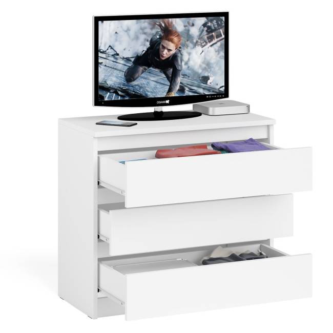 Комод три ящика Мори МК800.1 цвет белый Комод три ящика Мори МК800.1 цвет белый