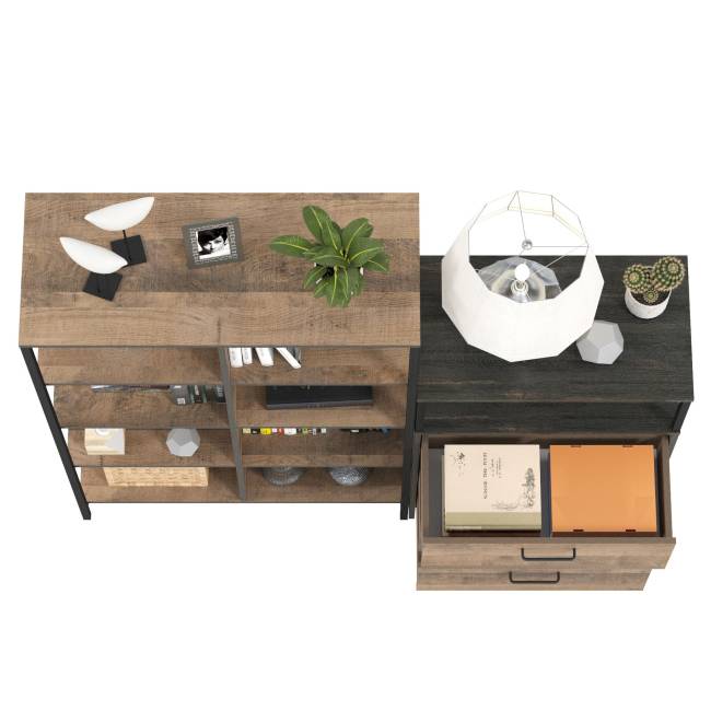 Стеллаж 13.151.02 с комодом с ящиками Трувор цвет дуб гранж песочный/интра