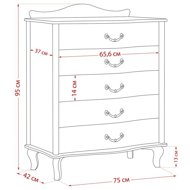 Комод Leset "Джульетта" Дуб шампань Комод Leset "Джульетта" Дуб шампань
