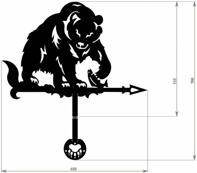 Флюгер "Мишка" малый