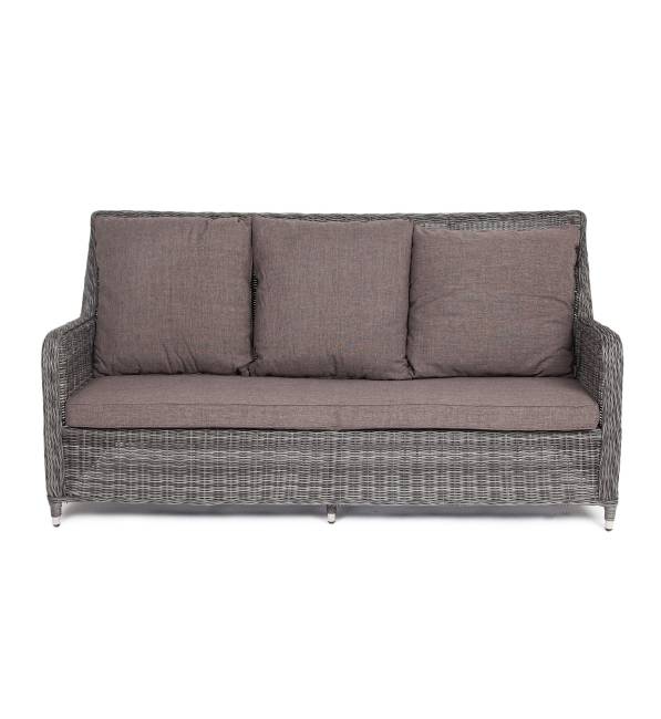 "Гляссе" диван трехместный из искусственного ротанга, цвет графит